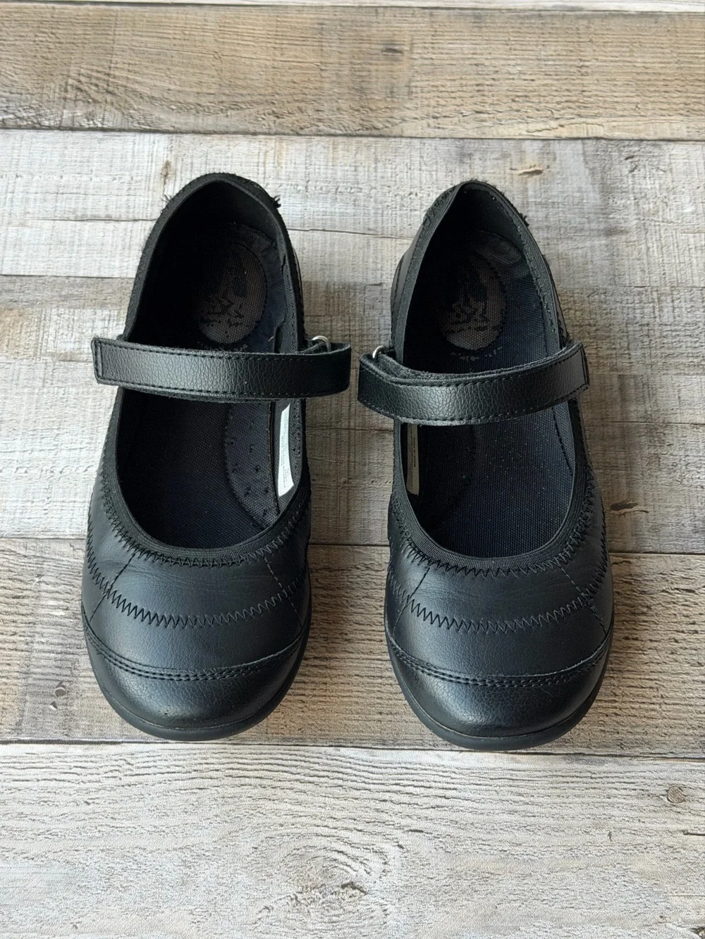 Hush Puppies Kids Black Leather Mary Jane Shoes Size 4M School Uniform